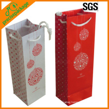 High Quality Art Paper Wine Bottle Carry Bags